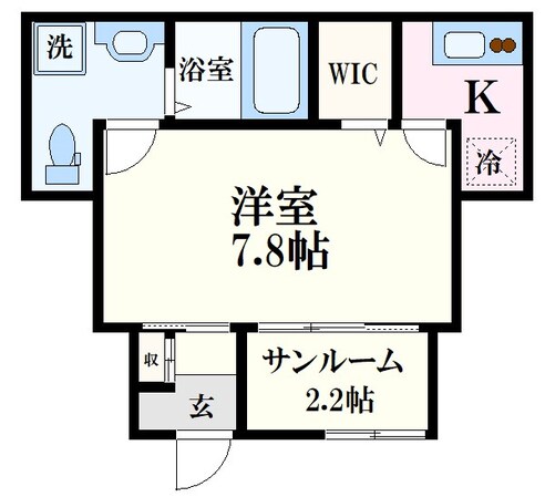 観音町駅 徒歩3分 1階の物件間取画像